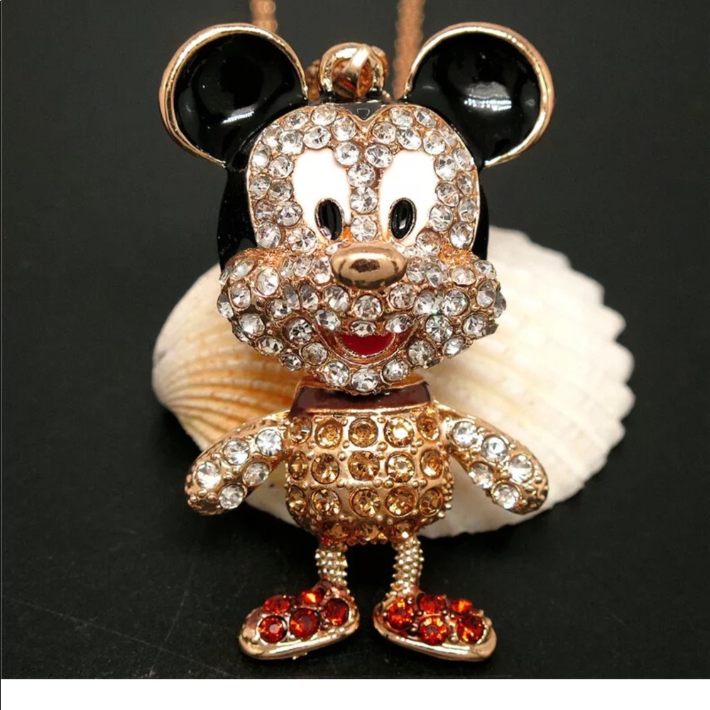 Crystal Cartoon Disney Baby Mickey Mouse Necklace